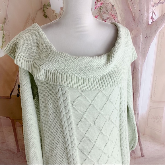 NEW Lane Bryant Off-the-shoulder Cable Knit Sweater - Picture 4 of 11